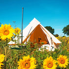 classic glamping bell tent boutique camping tipi girl boho sunflower girl