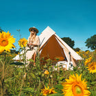 classic glamping bell tent boutique camping tipi girl boho sunflower