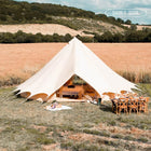 Bell Tent Plus 8m Glamping Setup in Field